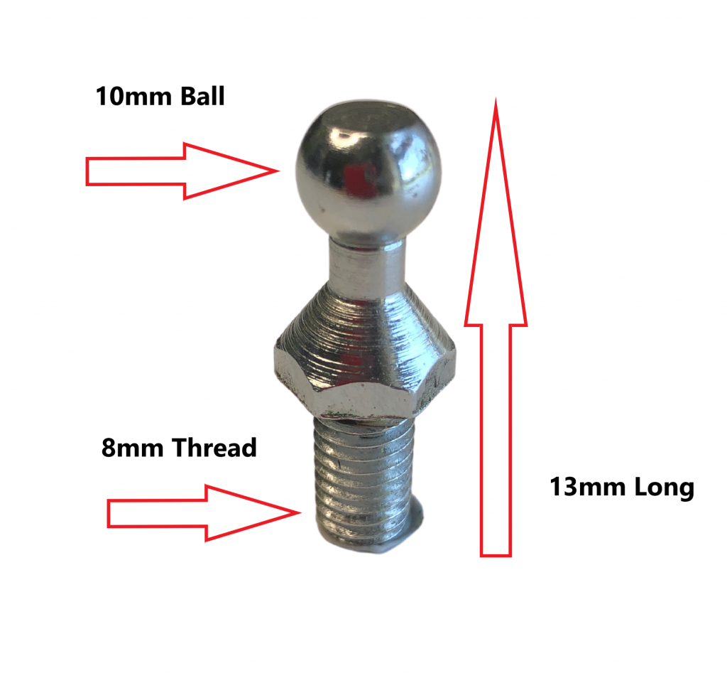 Shop for 316 Grade Stainless Steel Ball Stud 10mm, M8X125 Thread Online